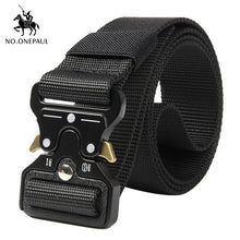 Load image into Gallery viewer, NO.ONEPAUL Tactical belt Military high quality Nylon men&#39;s training belt metal multifunctional buckle outdoor sports hook new