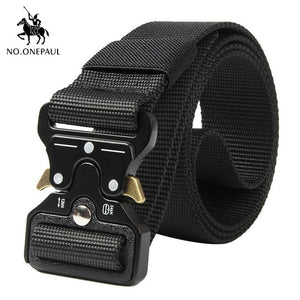 NO.ONEPAUL Tactical belt Military high quality Nylon men's training belt metal multifunctional buckle outdoor sports hook new