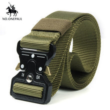 Load image into Gallery viewer, NO.ONEPAUL Tactical belt Military high quality Nylon men&#39;s training belt metal multifunctional buckle outdoor sports hook new