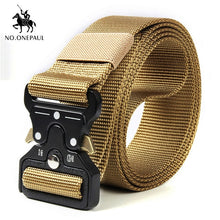 Load image into Gallery viewer, NO.ONEPAUL Tactical belt Military high quality Nylon men&#39;s training belt metal multifunctional buckle outdoor sports hook new