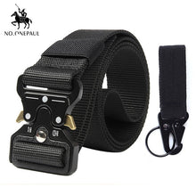 Load image into Gallery viewer, NO.ONEPAUL Tactical belt Military high quality Nylon men&#39;s training belt metal multifunctional buckle outdoor sports hook new