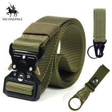 Load image into Gallery viewer, NO.ONEPAUL Tactical belt Military high quality Nylon men&#39;s training belt metal multifunctional buckle outdoor sports hook new