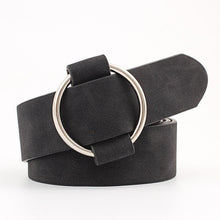 Load image into Gallery viewer, Women leather belt Newest Round buckle belts female leisure jeans wild without pin metal buckle Women strap belt