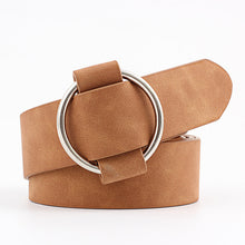 Load image into Gallery viewer, Women leather belt Newest Round buckle belts female leisure jeans wild without pin metal buckle Women strap belt