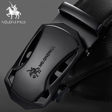 Load image into Gallery viewer, NO.ONEPAUL Brand Fashion Automatic Buckle Black Genuine Leather Belt Men&#39;s Belts Cow Leather Belts for Men 3.5cm Width WQE789