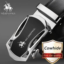 Load image into Gallery viewer, NO.ONEPAUL Brand Fashion Automatic Buckle Black Genuine Leather Belt Men&#39;s Belts Cow Leather Belts for Men 3.5cm Width WQE789