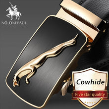 Load image into Gallery viewer, NO.ONEPAUL Brand Fashion Automatic Buckle Black Genuine Leather Belt Men&#39;s Belts Cow Leather Belts for Men 3.5cm Width WQE789