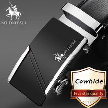 Load image into Gallery viewer, NO.ONEPAUL Brand Fashion Automatic Buckle Black Genuine Leather Belt Men&#39;s Belts Cow Leather Belts for Men 3.5cm Width WQE789