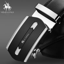 Load image into Gallery viewer, NO.ONEPAUL Brand Fashion Automatic Buckle Black Genuine Leather Belt Men&#39;s Belts Cow Leather Belts for Men 3.5cm Width WQE789