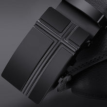 Load image into Gallery viewer, NO.ONEPAUL Brand Fashion Automatic Buckle Black Genuine Leather Belt Men&#39;s Belts Cow Leather Belts for Men 3.5cm Width WQE789