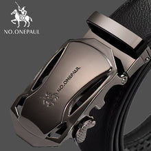 Load image into Gallery viewer, NO.ONEPAUL Brand Fashion Automatic Buckle Black Genuine Leather Belt Men&#39;s Belts Cow Leather Belts for Men 3.5cm Width WQE789