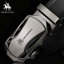 Load image into Gallery viewer, NO.ONEPAUL Brand Fashion Automatic Buckle Black Genuine Leather Belt Men&#39;s Belts Cow Leather Belts for Men 3.5cm Width WQE789